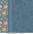 Blank card front / topper - Roses, Lace & stitching