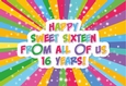 SWEET 16 - Rainbow Sparkle card front / topper