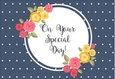 Special Day Shabby Rose card front / topper