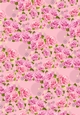 pink rose, butterflies floral paper - cards/ scrapbook med