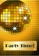 Gold sparkle Disco Birthday - card front / topper