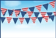 American Flag Bunting - Veteran / Independence day topper card front