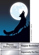 Howling wolf in moonlight - card front / topper