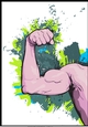 Strong Muscle Male Weights Card front / topper