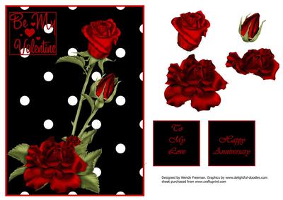 Red Roses on Black/white