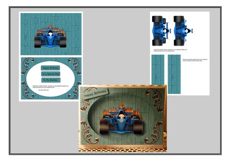 Blue Flaming Racing Car