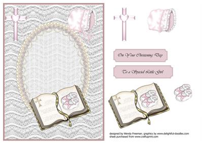 Baby Girl Pink/white Lace Christening