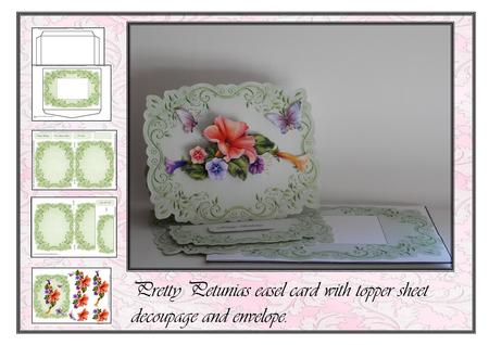 Pretty Petunias. Easel Card