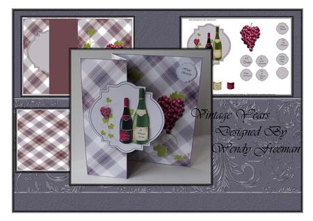 Fold Back Vintage Wine Card.