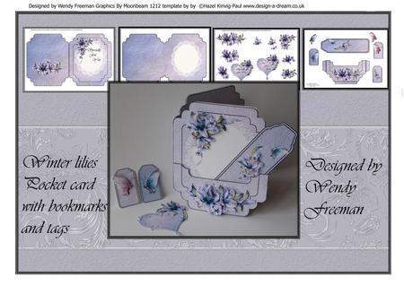 Winter Lilies Pocket Card with Bookmark