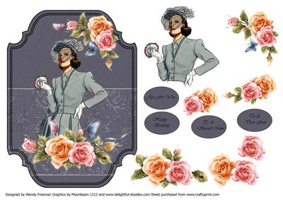 Art Deco Lady Rosy Glow 1