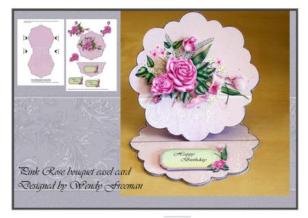 Pink Rose Scolloped Easel