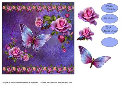 Butterfly and Roses.