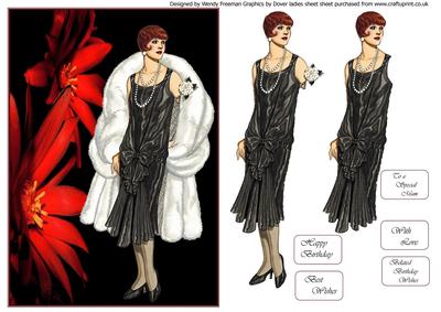 Art Deco Lady in Fur