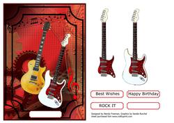 Guitars on Steampunk Background