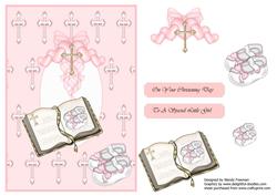 Girl Christening with Pink Bankground