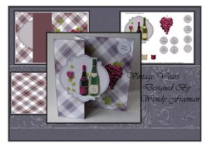 Fold Back Vintage Wine Card.
