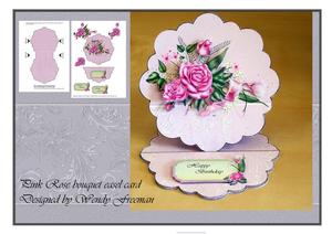 Pink Rose Scolloped Easel