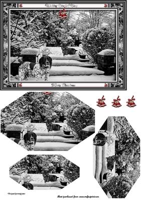 Black & White Christmas Scene
