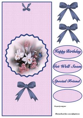 Floral Vertical Fold Card