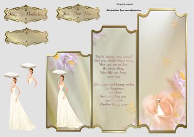 Art Decor Floral Lady and Poem Tri-fold