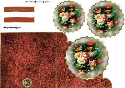 Floral Scalloped Edge Fold Card