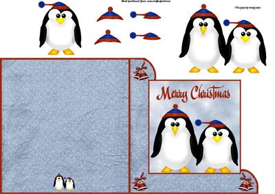 Christmas Penguins Fold Card