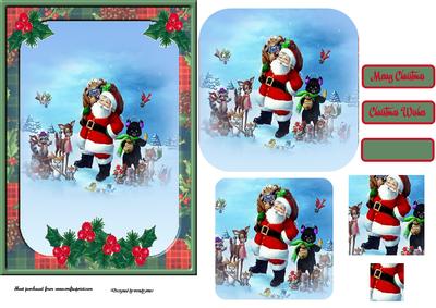 Santa and Friends Quick Pyramage Card