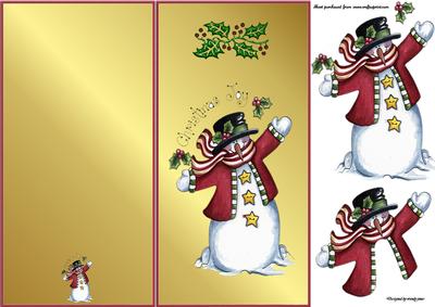 Christmas Joy Snowman Dl Fold Back