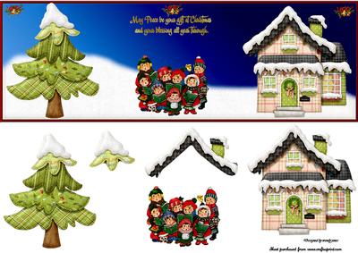 Christmas Peace Dl Card with Decoupage