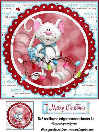 8x8 Christmas Mouse Scalloped Edge Corner Stacker Kit