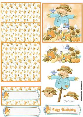 Thanksgiving Harvest Easel Card with Decoupage