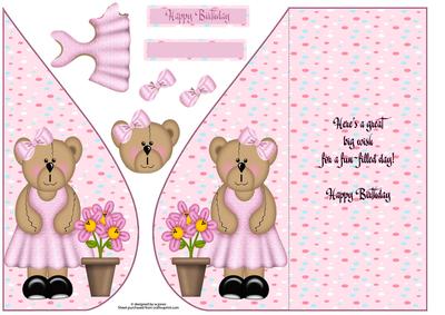 Birthday Bear Tear Drop Card