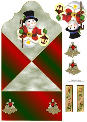 Mr Snowman Diamond Top Fold Card