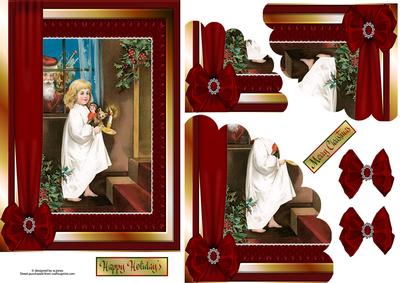 Santa's Watching Scalloped Edge Corner Stacker