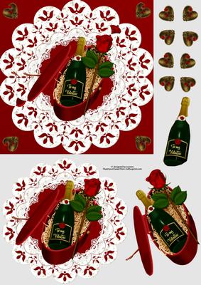 To My Valentine Card Front with Decoupage