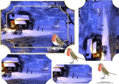 Christmas Snow Scene Pyramage