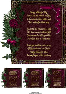 Floral and Poem Card Front