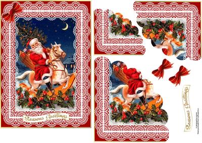 Christmas Vintage Santa Wavey Corner Stacker