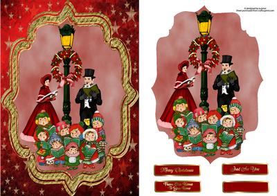 Christmas Choir/carollers A5 with Topper