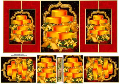 Christmas Candles Double Fold with Pyramage