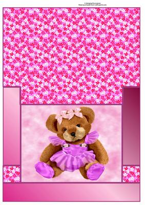 Ballerina Bear Column Fold Stagger Card