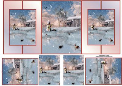 Winter Scene Double Fold Back with Pyramage