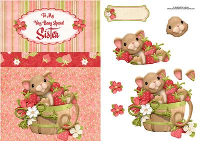 Berry Special Sister Mouse Card