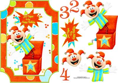 Age 2,3,4 Jack in the Box Decoupage