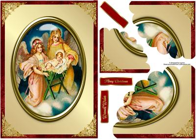 Nativity Scene Scalloped Edge Corner Stacker