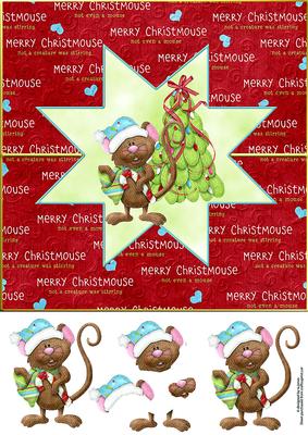 Christmouse Over the Edge Dl Card with Decoupage