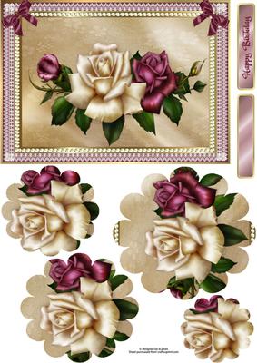 Roses and Lace Flower Shape Pyramage