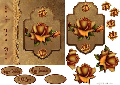 Golden Roses Decoupage