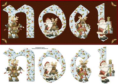 Deer Friends Noel Dl Size with Decoupage